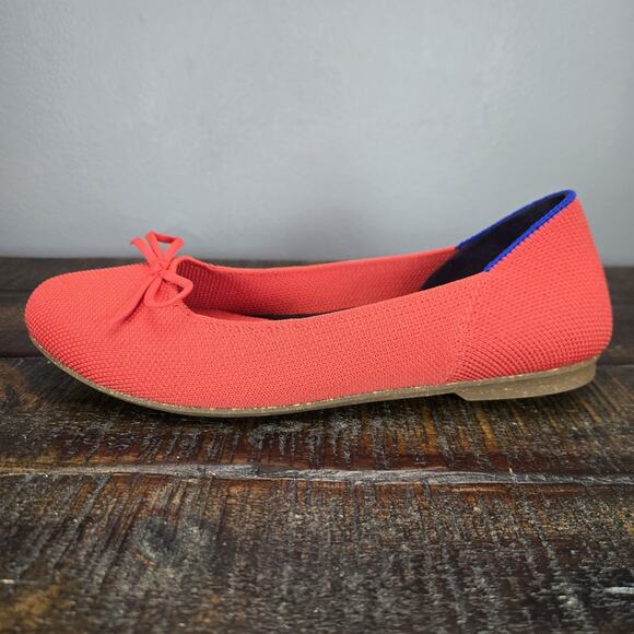 NEW Rothys The Ballet Flat Bow Womens 5 Flats Slip On Ballet Shoes Red - Picture 7 of 11